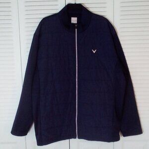 CALLAWAY XXL NAVY FULL ZIP PUFFER FRONT STRETCH SLEEVES BACK GOLF JACKET POCKETS